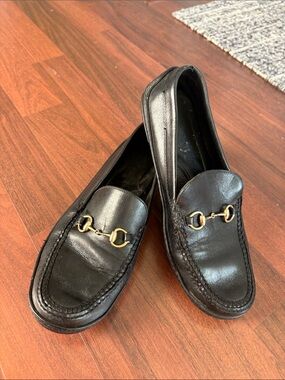Gucci Black Leather Bit Loafers